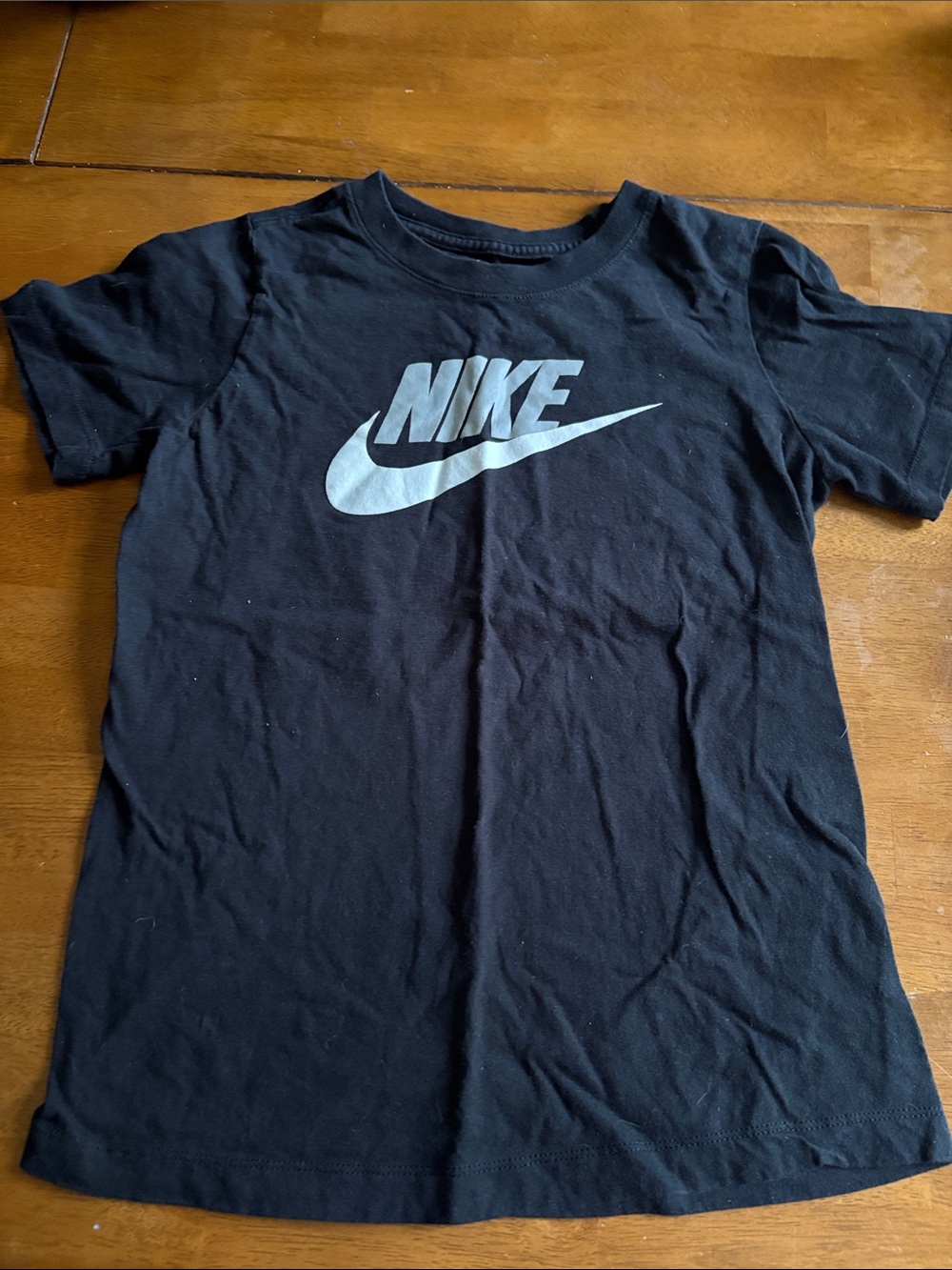 Nike Black Tee with Silver Swoosh Logo